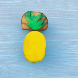 DIY Tablett Ananas Kartoffeldruck selbermachen