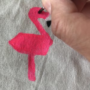 Tasche selber machen, Flamingo Stempel