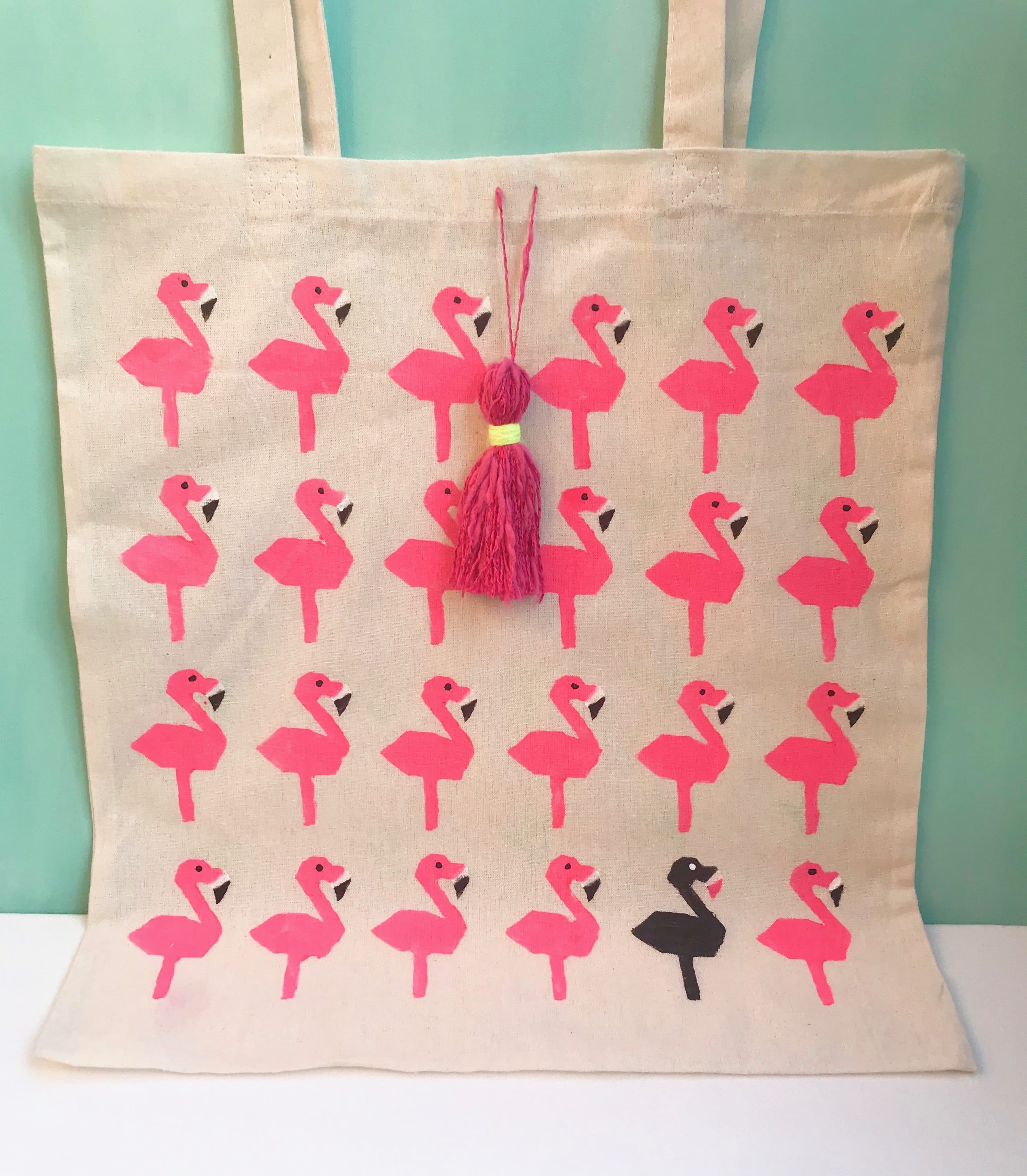 DIY Stofftasche mit Flamingo bedrucken