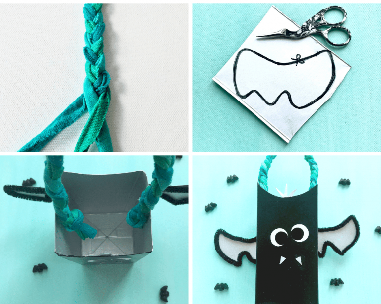 MYLERCT Halloween Süßigkeiteneimer 4er Set - Kürbis & Fledermaus Design Mit Tragegriff