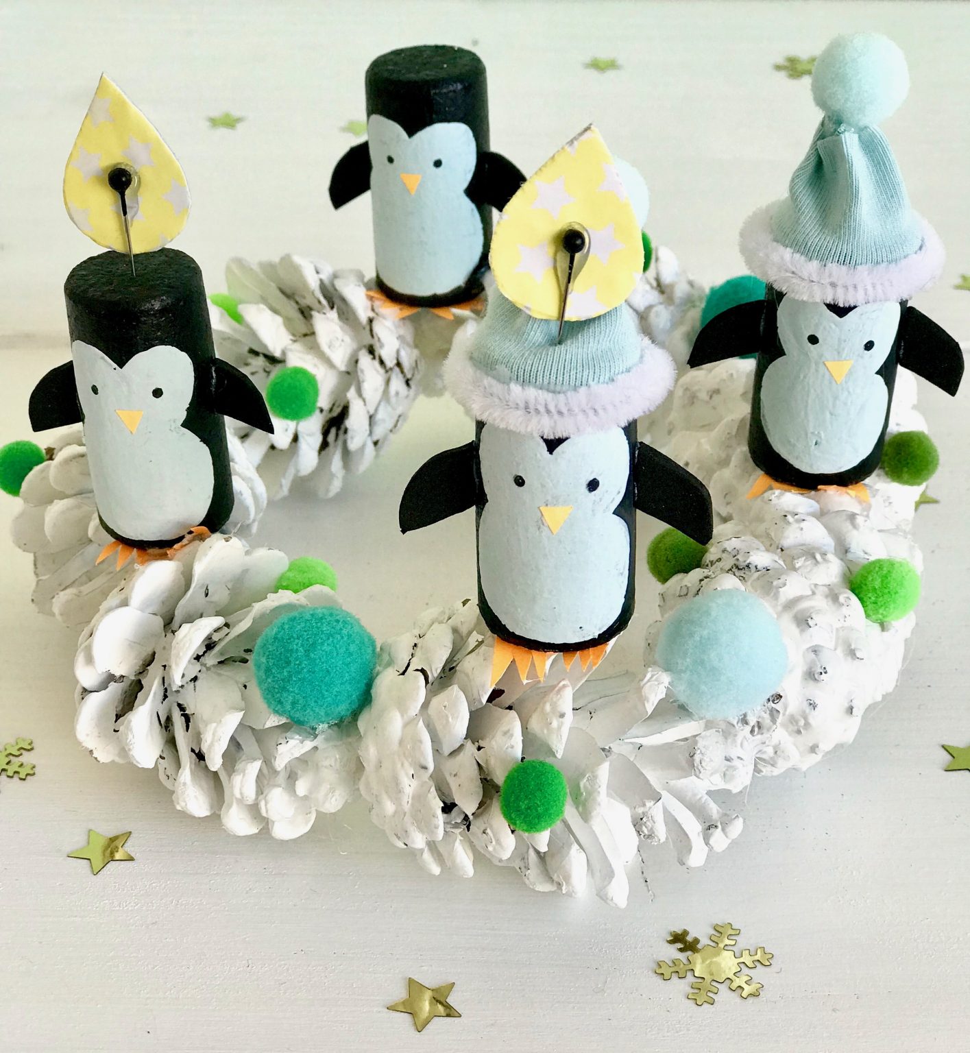 DIY Adventskranz, Kinder, basteln, Upcycling Heimatdinge