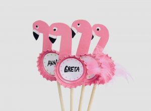 Nachhaltige Party Deko selber machen, Flamingos basteln, Kindergeburstag Partydeko selber machen