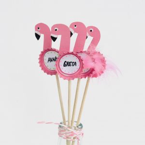 Flamingo Party Picker aus Kronkorken selber machen