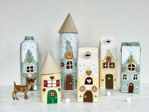 Lebkuchenhaus aus Tetrapack basteln, Upcycling Weihnachten
