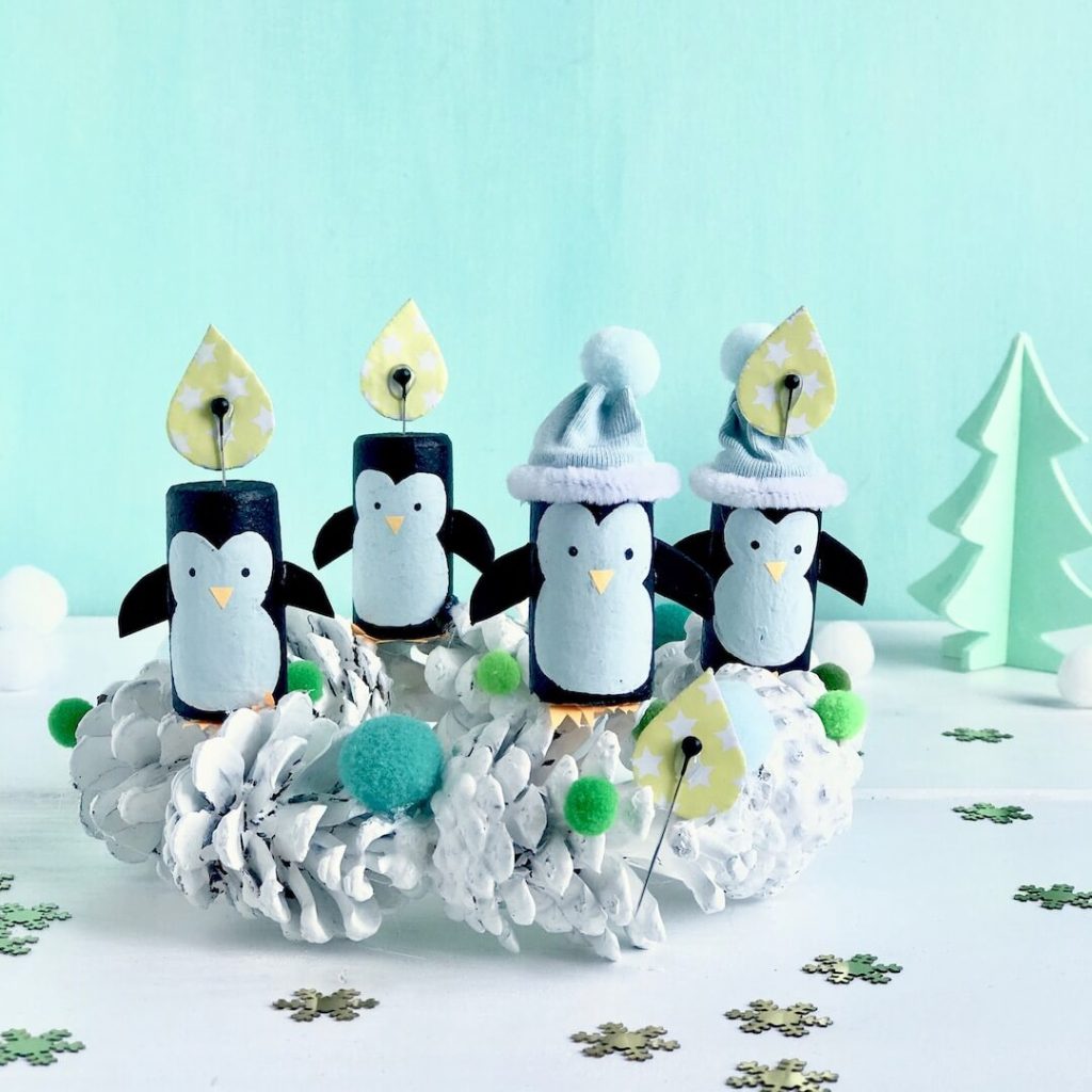 Adventskranz für Kinder aus Korken und Kiefernzapfen selber machen – Heimatdinge