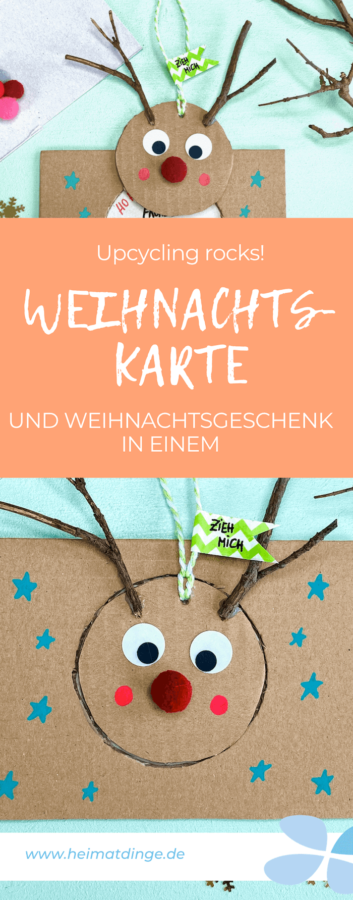 Weihnachtskarte mit Kindern basteln – Heimatdinge