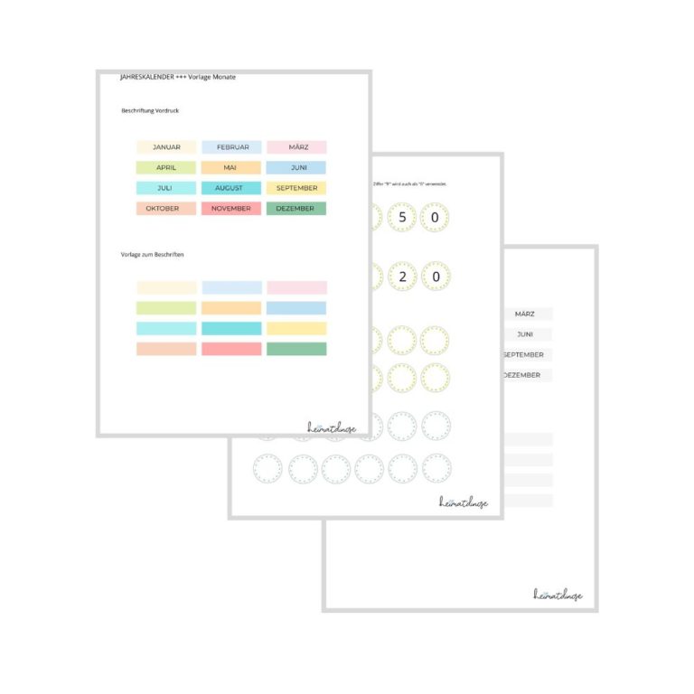 DIY: Kalender mit Kindern gestalten - kostenlose Vorlage – Heimatdinge