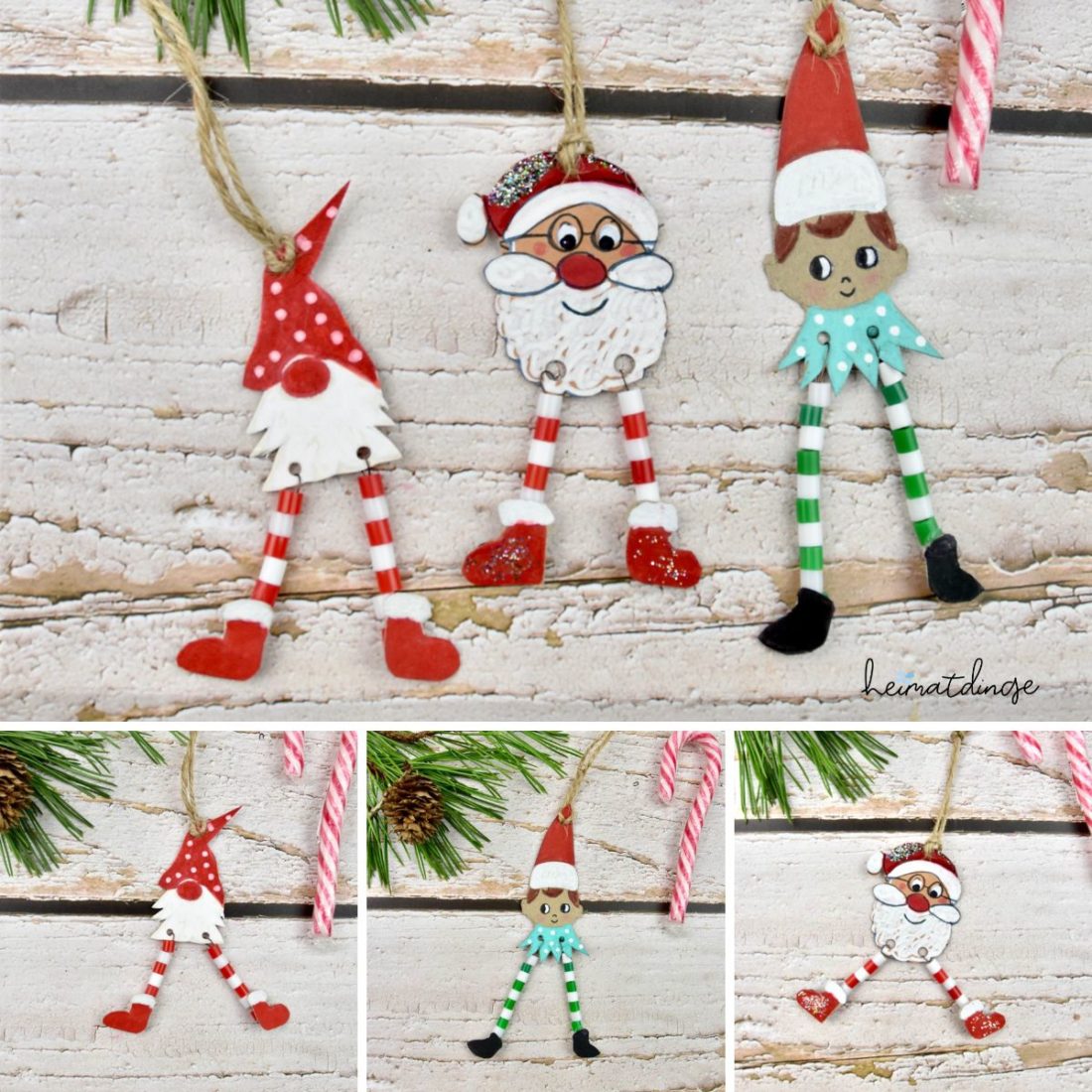 Originellen Weihnachtsmann mit Vorlage basteln – Heimatdinge