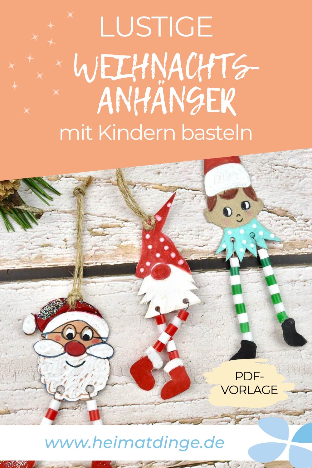 Originellen Weihnachtsmann mit Vorlage basteln – Heimatdinge