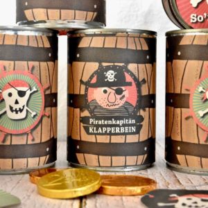 Piraten Dosenwerfen Banderole & Augenklappen / PDF-Vorlage – Bild 3