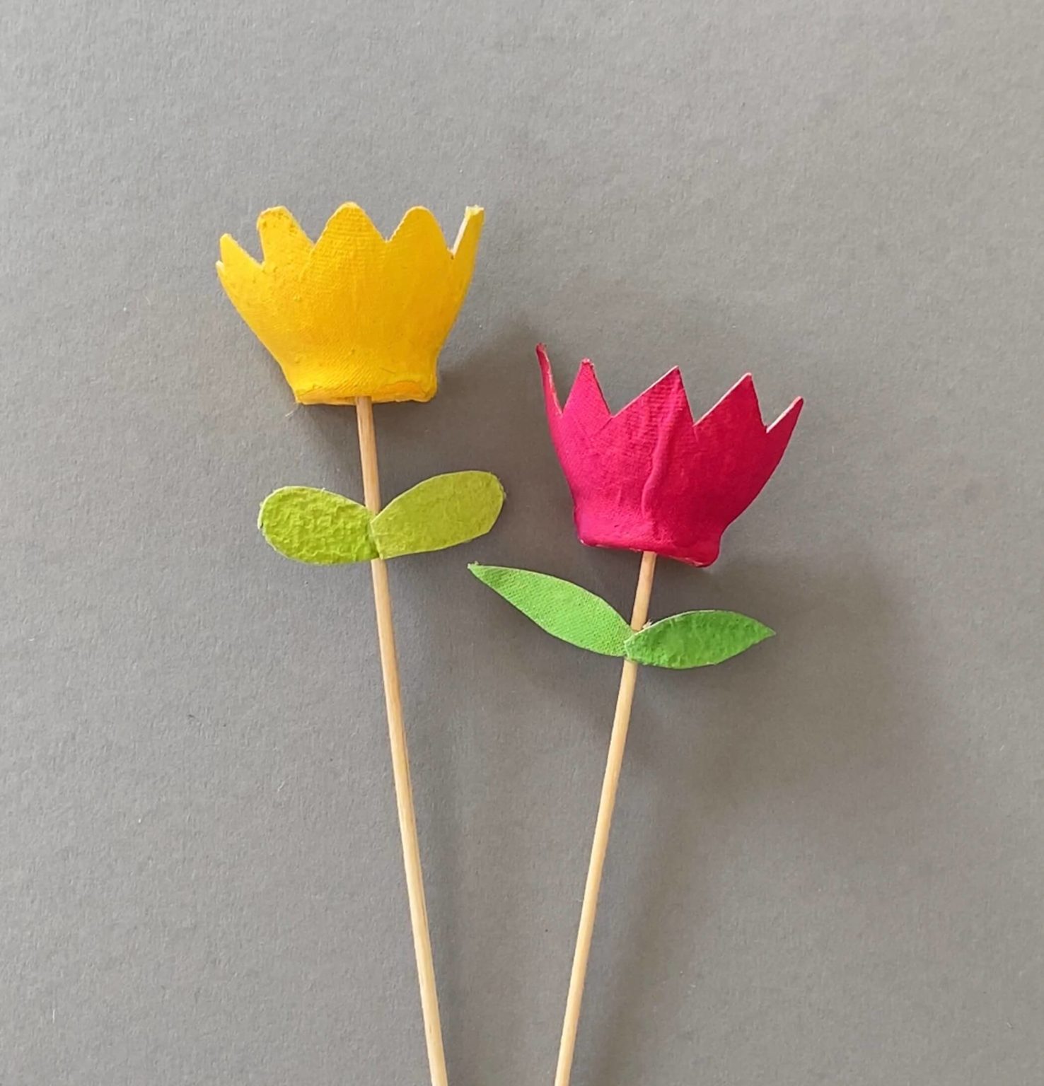 Wunderschone Blumen Basteln Mit Stiel Einfach Bild