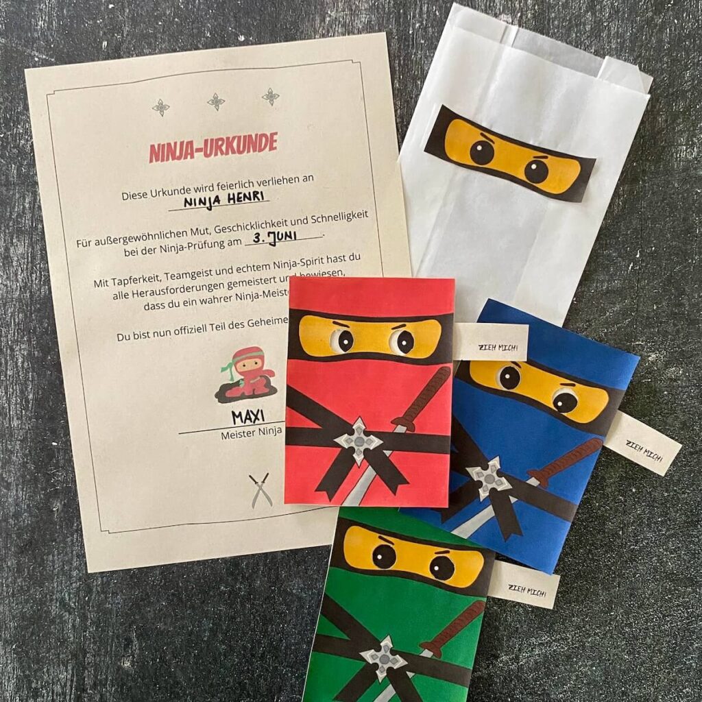 Ninja Einladung basteln - so einfach geht's 2 ninja-einladung-basteln-diy-bastelset-zum-ausdrucken