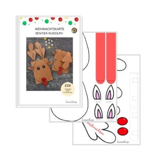 DIY Weihnachtskarte basteln mit Kindern - "Rentier Rudolph"/ PDF-Vorlage – Bild 5