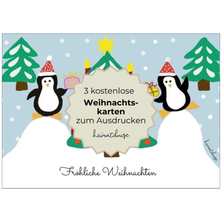 Weihnachtskarten Vorlagen kostenlos zum Ausdrucken – Heimatdinge