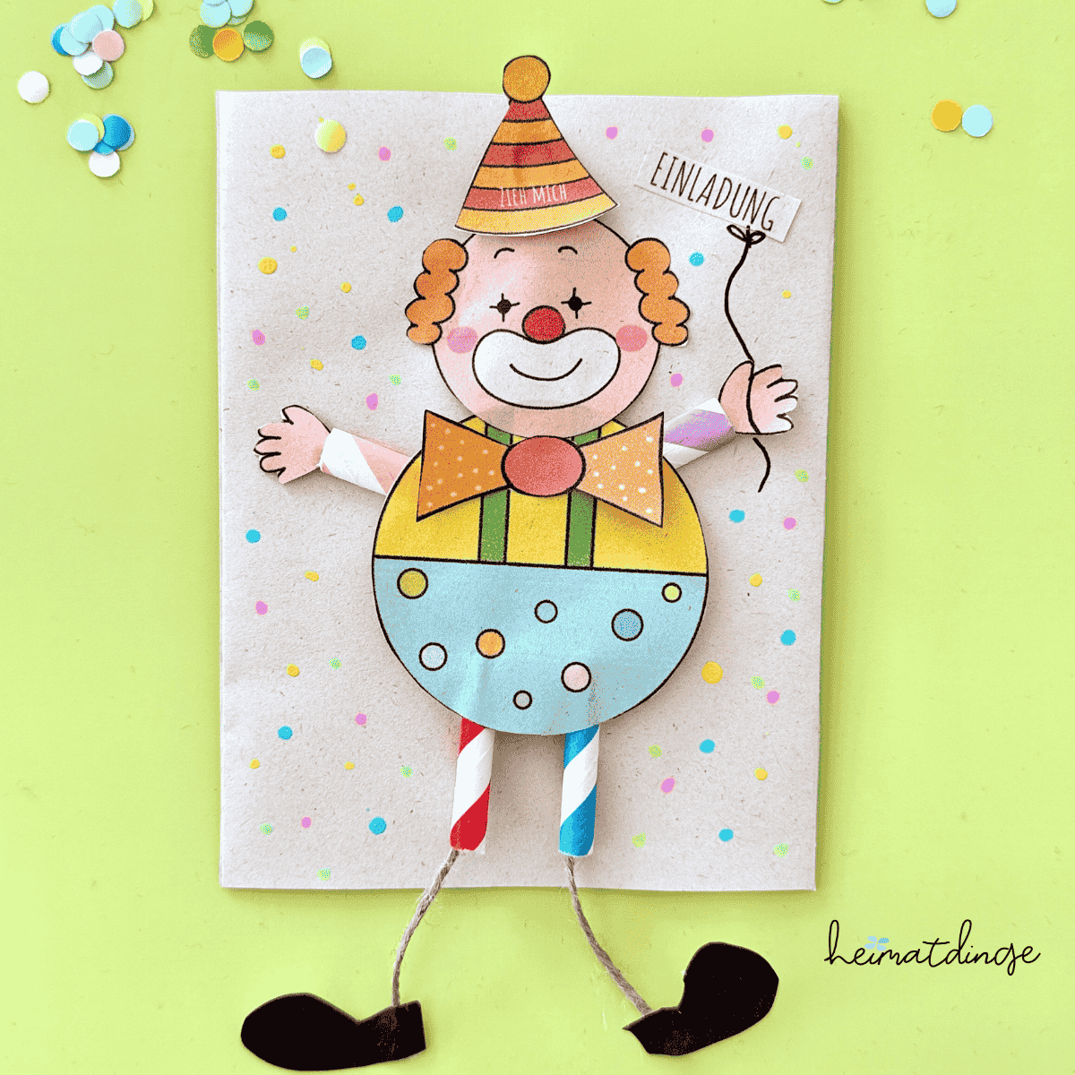 PDF-Vorlage für eine Einladung für den Kindergeburtstag zum Selbermachen