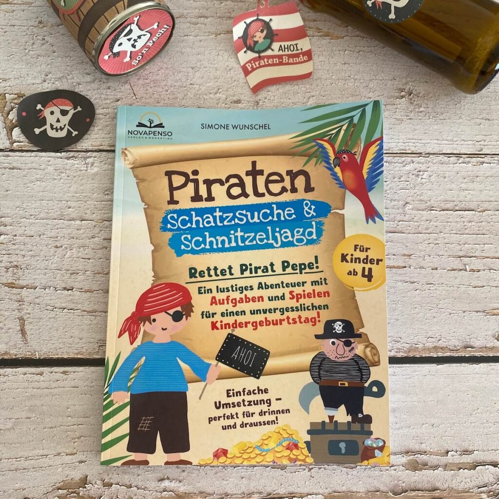 Piraten Schatzsuche asl Softcover Buch mit Vorlagen zum Basteln für den Kindergeburtstag