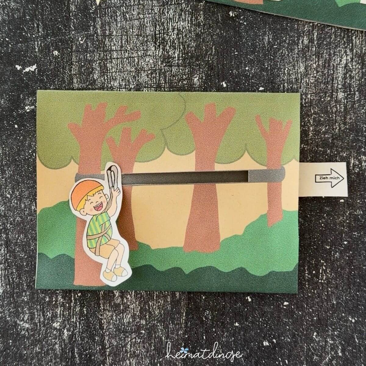 Einladung Motto Kletterwald mit Vorlage basteln