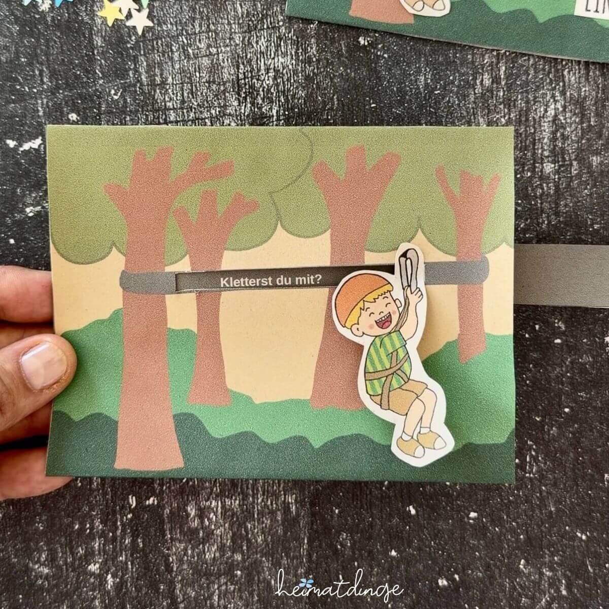 Einladung Motto Kletterwald basteln